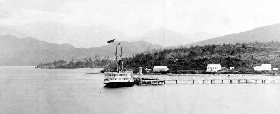 Sidewheel steamship Princess Louise at Port Simpson, BC, August 1888.