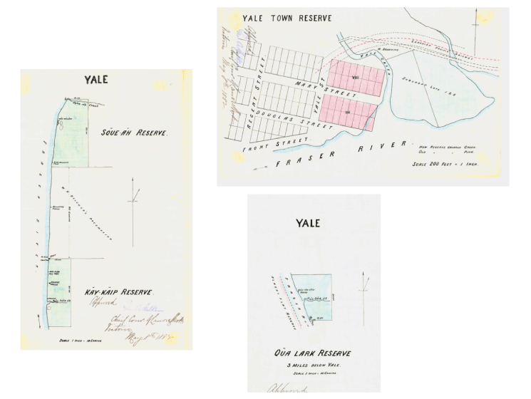 Sketches of the Yale reserves in 1881, sketched by O'Reilly's surveyor, Ashworth Green.